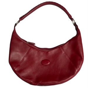 Genuine leather handmade red shoulder bag